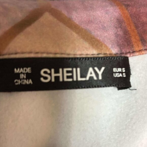 Women's Colorful Jacquard Designed Long-Sleeve Top with Zip Neck & Collar - Picture 5 of 5